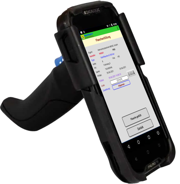 Data Wizard V mit Schutzhülle und Pistolengriff